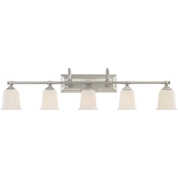 Quoizel Nicholas 5 Light Bathroom Vanity Light in Brushed Nickel