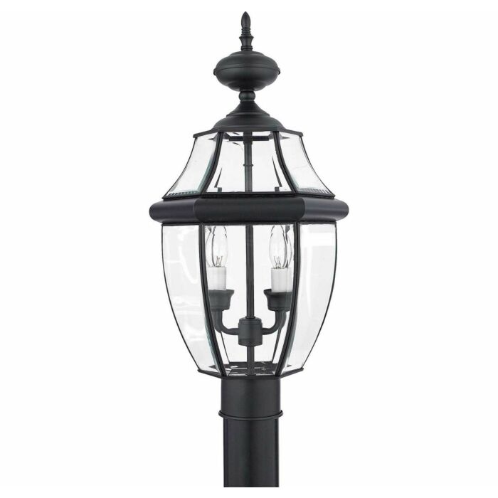 Quoizel Newbury 2 Light 11 Inch Outdoor Post Light in Mystic Black