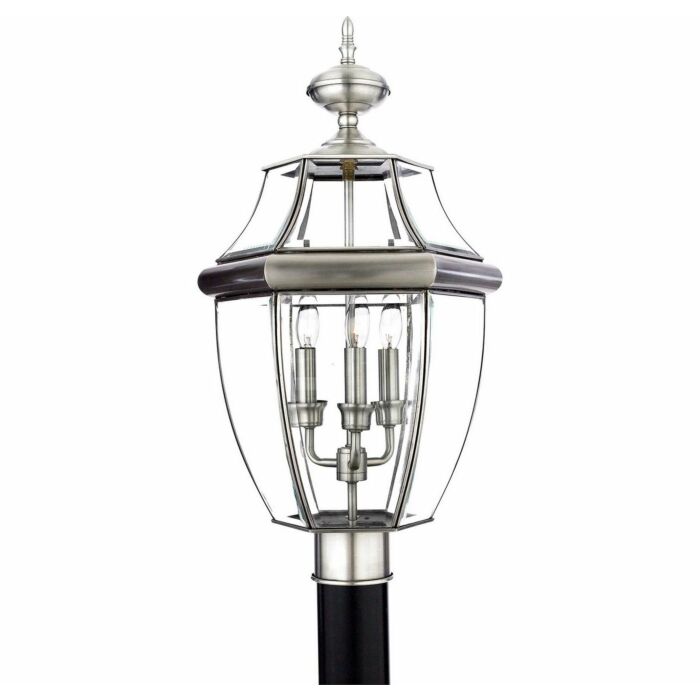 Quoizel Newbury 3 Light 13 Inch Outdoor Post Light in Pewter
