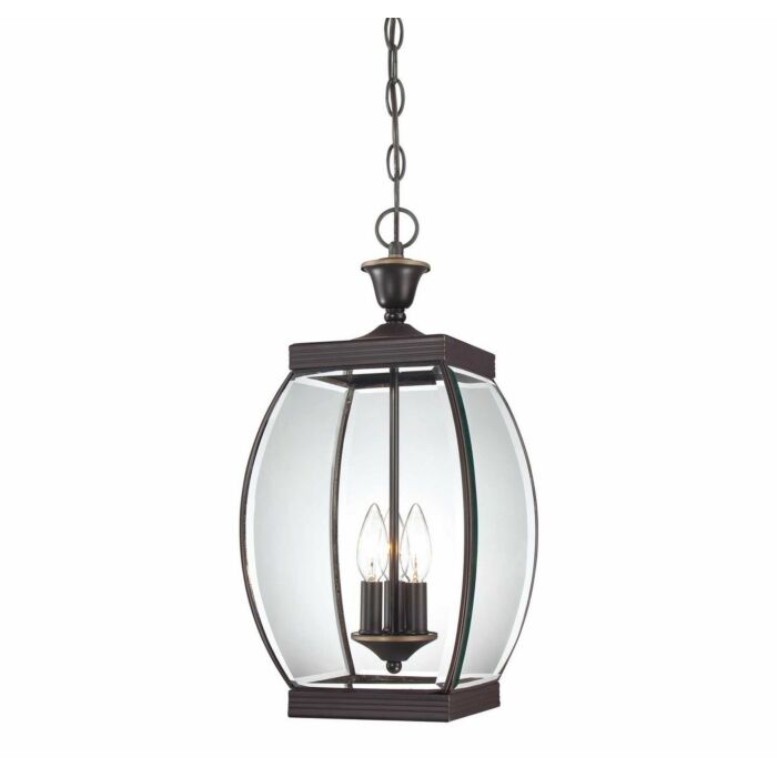 Quoizel Oasis 3 Light Outdoor Hanging Lantern in Bronze