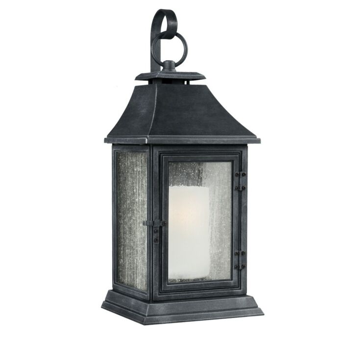 Shepherd Outdoor Wall Light in Dark Weathered Zinc by Sean Lavin