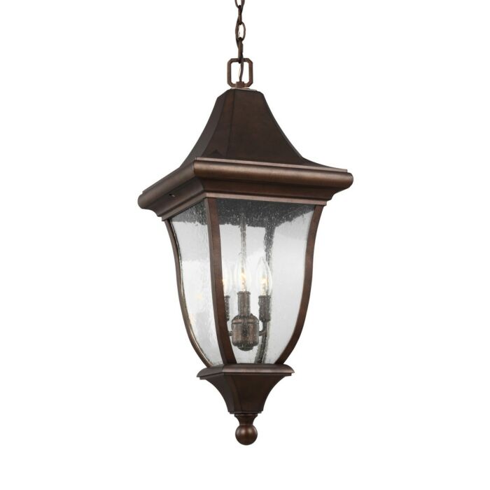 Feiss Oakmont 3 Light Outdoor Hanging Lantern in Patina Bronze