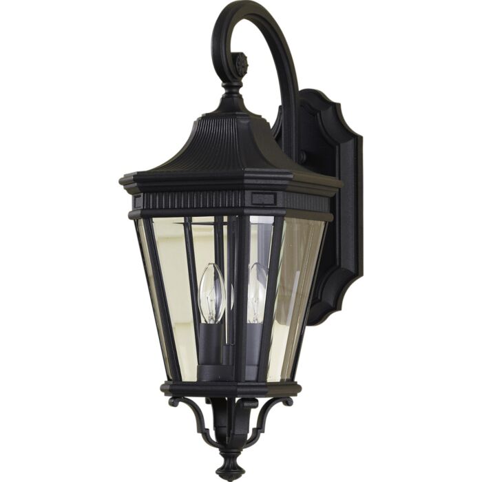 Feiss Cotswold Lane Collection 9 Inch Outdoor Lantern in Black Finish