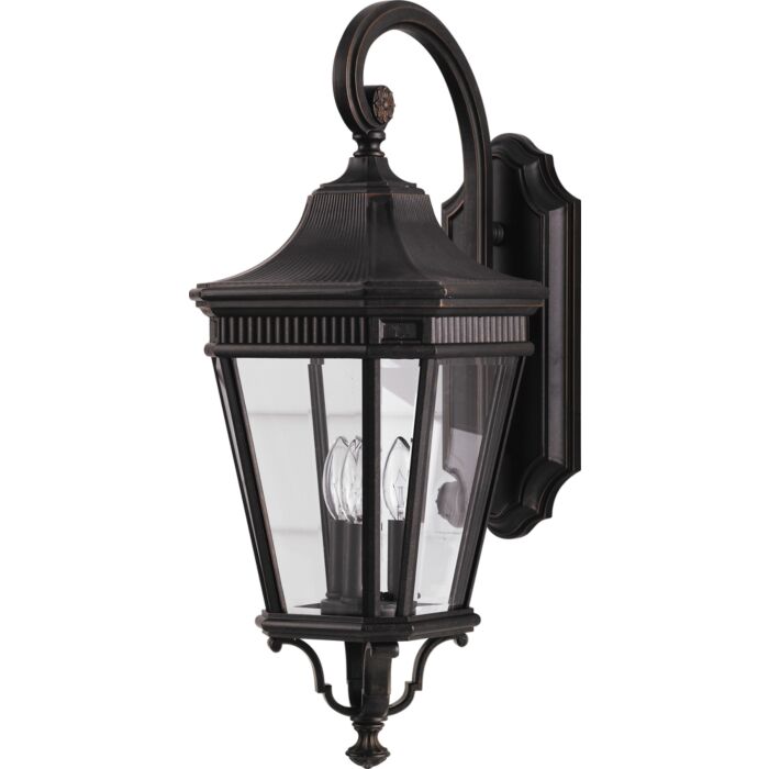 Feiss Cotswold Lane Collection 3 Light Outdoor Lantern in Bronze