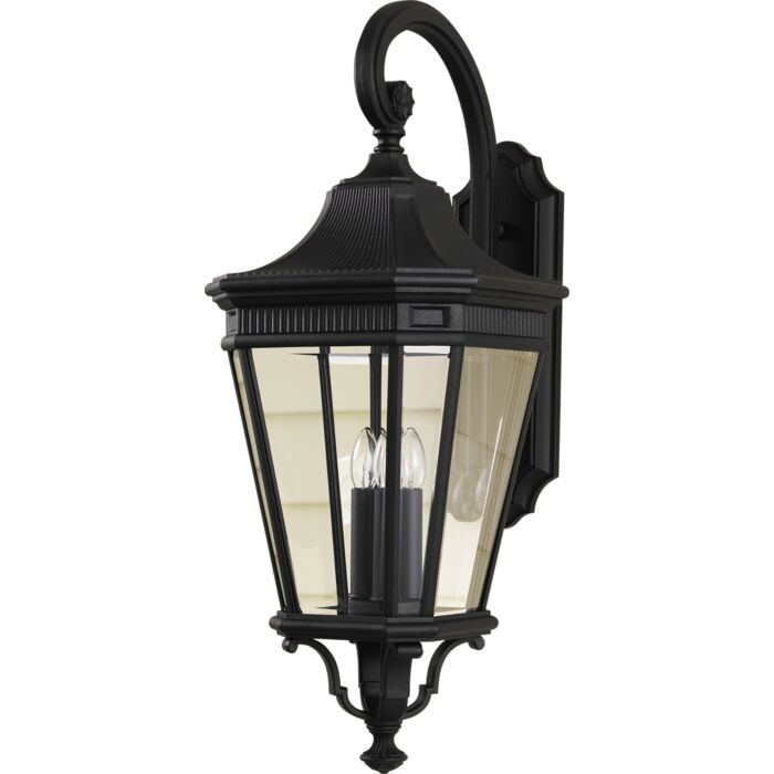 Feiss Cotswold Lane Collection 12 Inch Outdoor Lantern   Black Finish