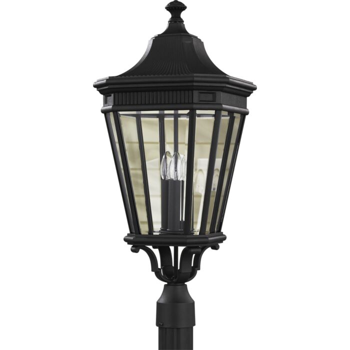 Feiss Cotswold Lane Collection 12 Inch Outdoor Lantern in Black Finish