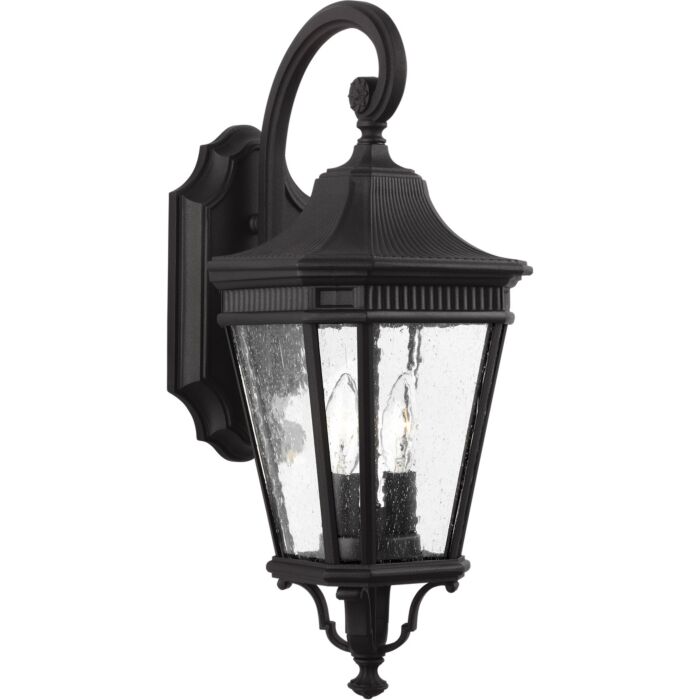 Feiss Cotswold Lane 20.5 Inch 2 Light Outdoor Wall Lantern in Black
