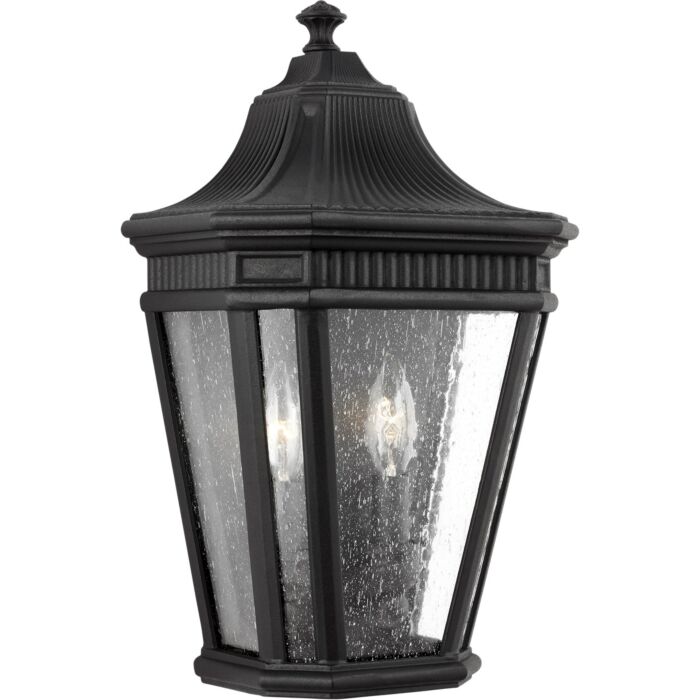 Feiss Cotswold Lane 16 Inch 2 Light Outdoor Wall Lantern in Black