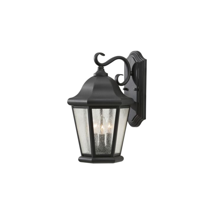 Sea Gull Lighting Martinsville 10 Inch Outdoor Wall Lantern in Black