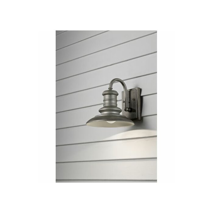 Feiss Redding Station 9.7 Inch LED Outdoor Wall Lantern in Tarnished Silver