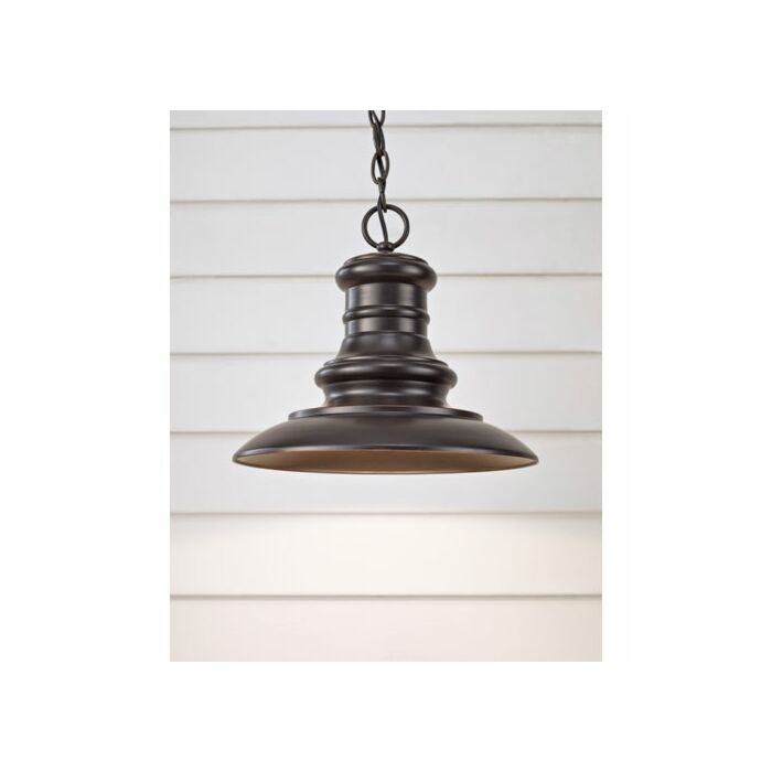 Feiss Redding Station 10 Inch Outdoor Hanging Light in Restoration Bronze