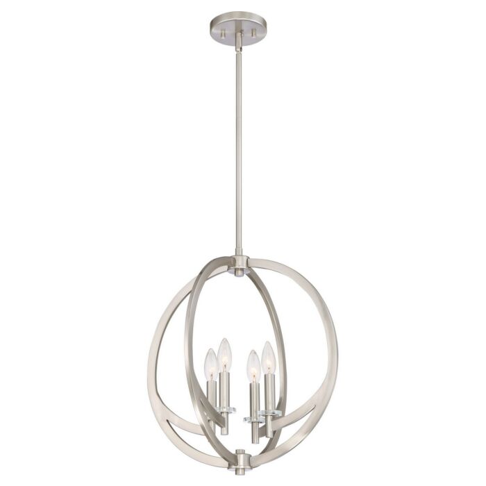 Quoizel Orion 4 Light Orb Pendant in Brushed Nickel
