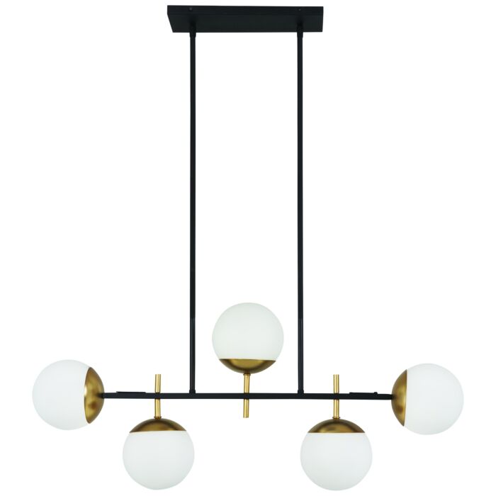 George Kovacs Alluria 5 Light 36 Inch Pendant Light in Weathered Black
