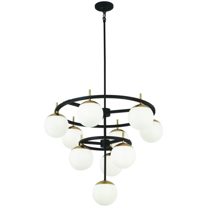George Kovacs Alluria 10 Light 30 Inch Chandelier in Weathered Black
