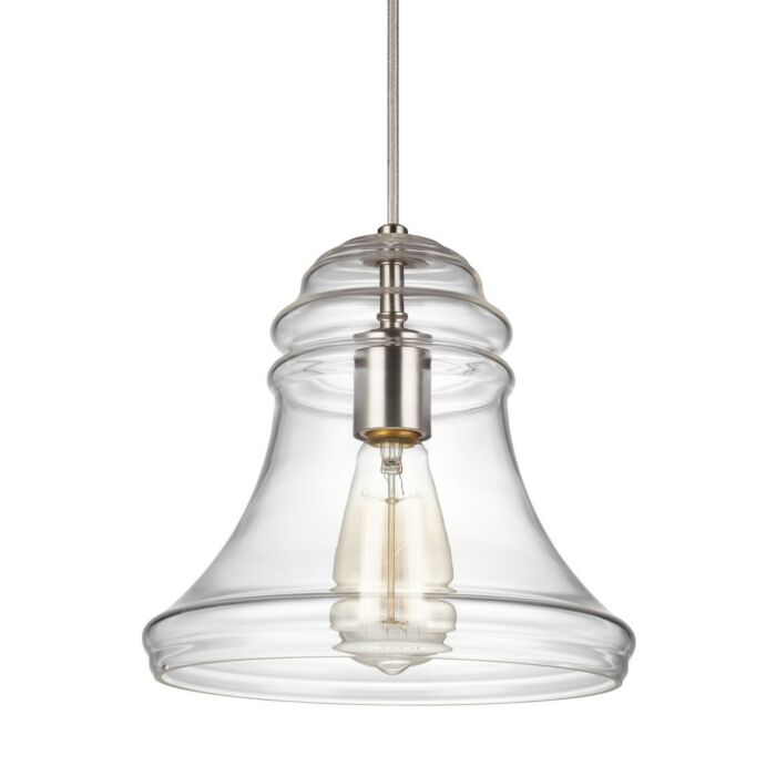Sea Gull Lighting Doyle 9 75 Inch Mini Pendant in Satin Nickel