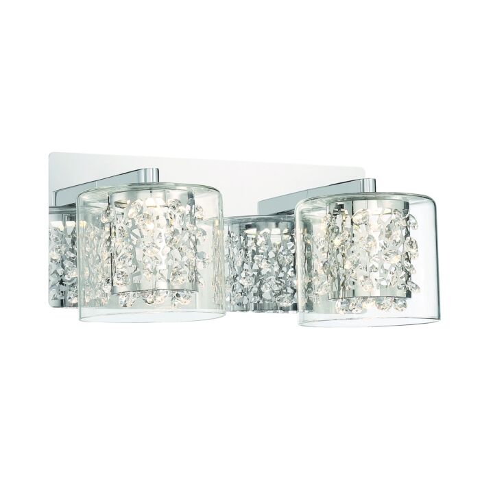 George Kovacs Wild Gems 2 Light 11 Inch Bathroom Vanity Light in Chrome