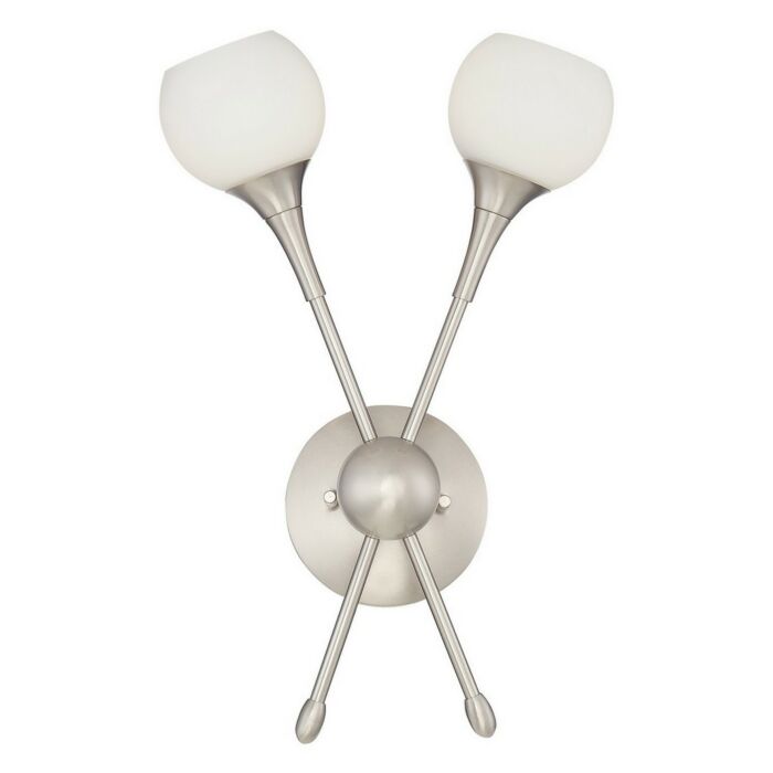 George Kovacs Pontil 2 Light 17 Inch Wall Sconce in Brushed Nickel