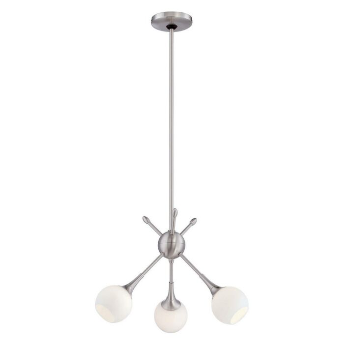 George Kovacs Pontil 3 Light 18 Inch Mini Chandelier in Brushed Nickel