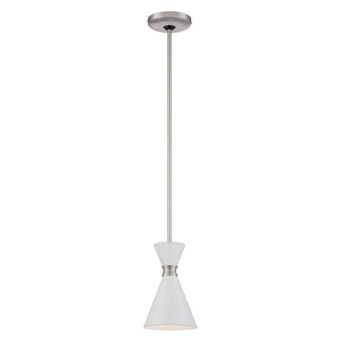 George Kovacs Conic 6 Inch Pendant Light in Glitter Gloss White