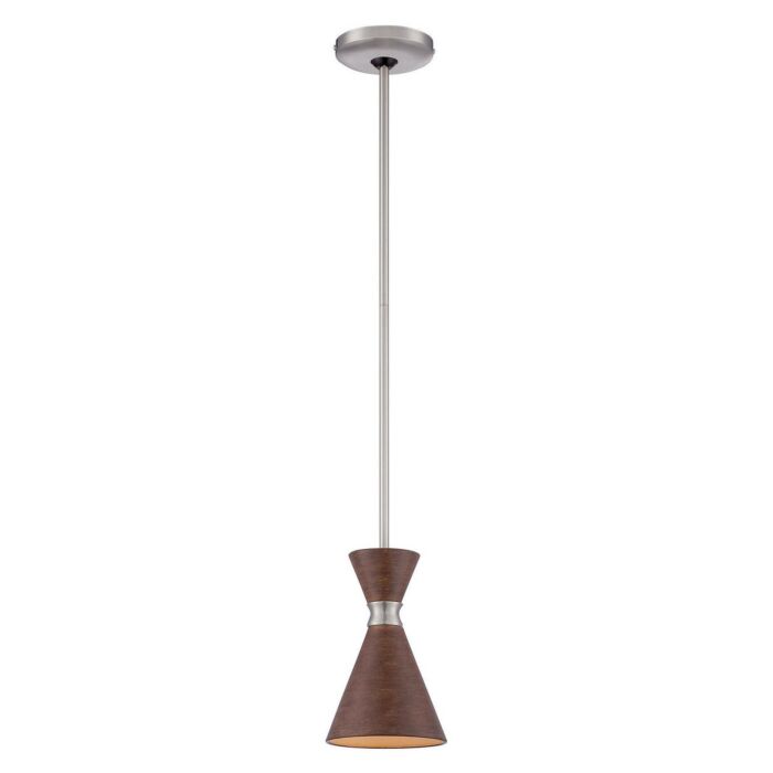 George Kovacs Conic 6 Inch Pendant Light in Distressed Koa