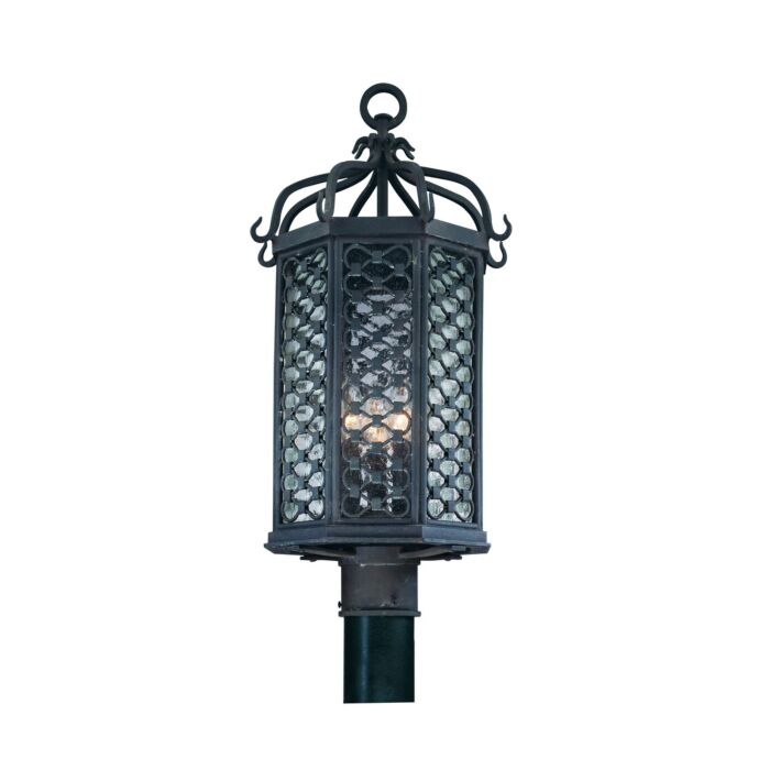 Troy Los Olivos 3 Light 23 Inch Post Lantern in Old Iron