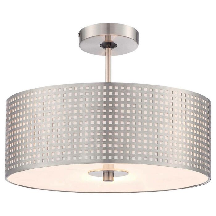 George Kovacs Grid 3 Light 16 Inch Pendant Light in Brushed Nickel