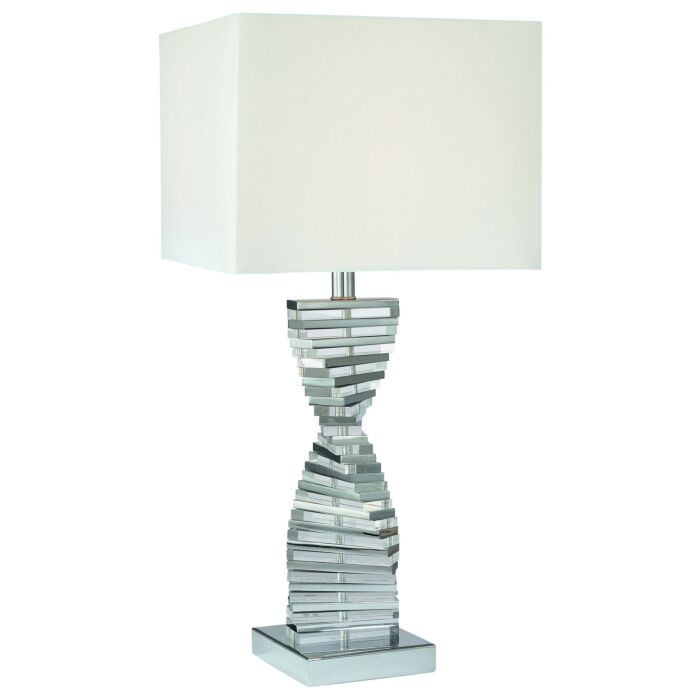 George Kovacs Stacked Crystal Table Lamp in Chrome