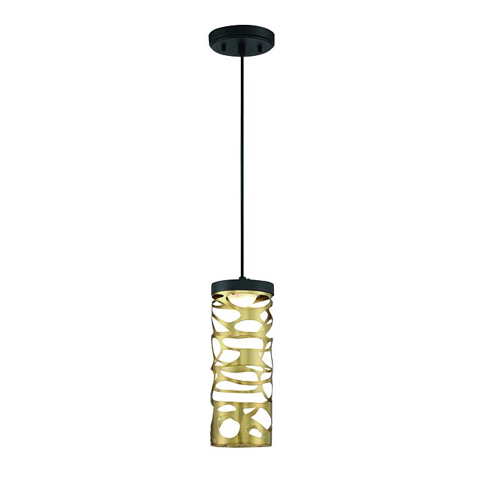 George Kovacs Golden Eclipse Pendant Light in Coal And Honey Gold