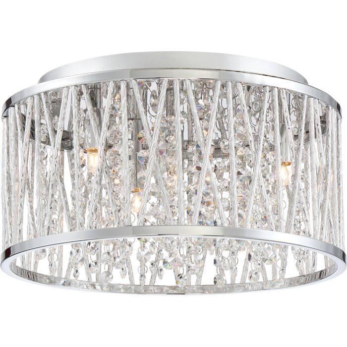 Quoizel Platinum Crystal Cove 4 Light Flush Mount in Polished Chrome