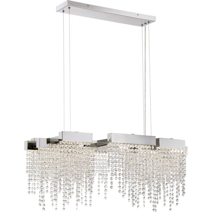 Quoizel Crystal Falls 34 Inch Kitchen Island Light in Polished Nickel