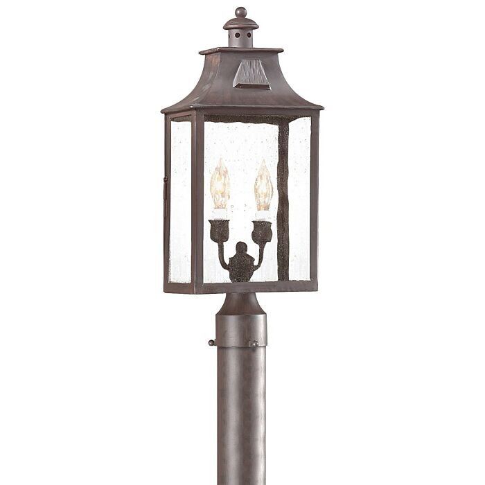 Troy Newton 2 Light 21 Inch Outdoor Post Light in Old Bronze