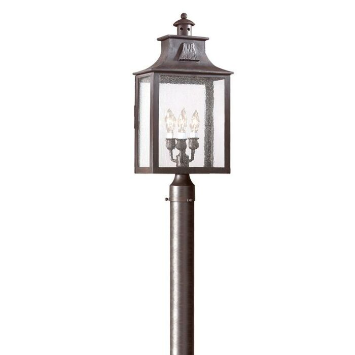 Troy Newton 3 Light 23 Inch Outdoor Post Light in Old Bronze