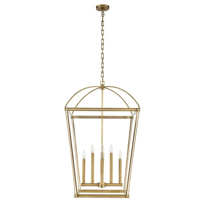Alora Manor 8 Light Pendant Light in Vintage Brass