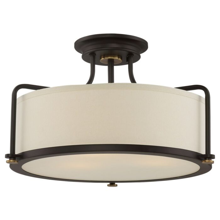 Quoizel Calvary 3 Light 18 Inch Ceiling Light in Western Bronze