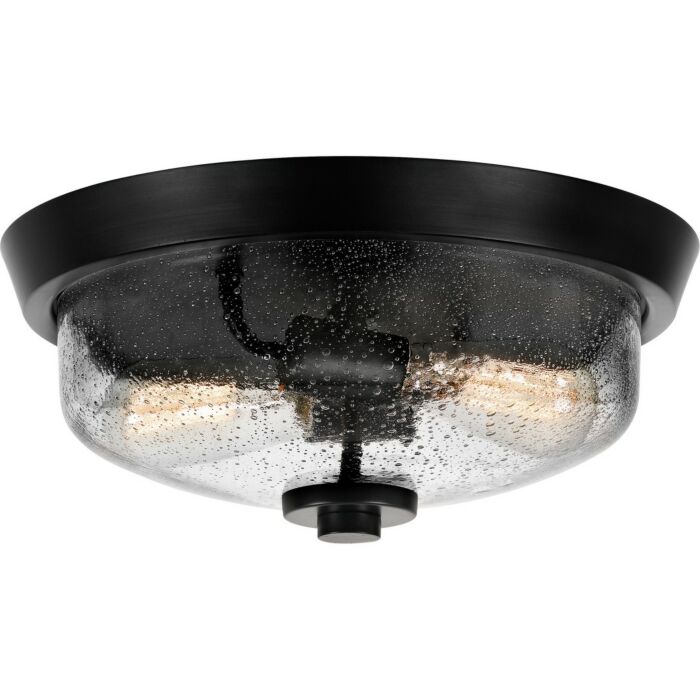 Quoizel Radius 2 Light 13 Inch Ceiling Light in Earth Black