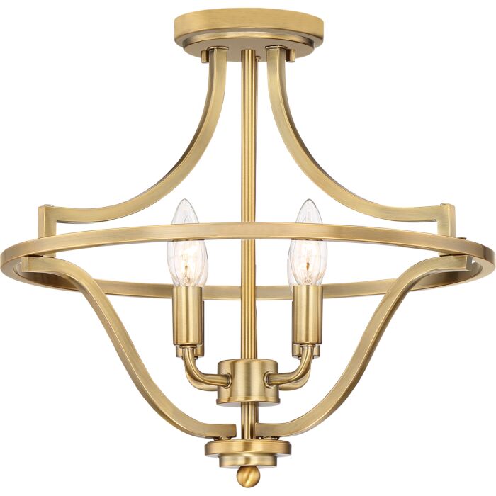 Quoizel Harvel 4 Light 16 Inch Ceiling Light in Weathered Brass