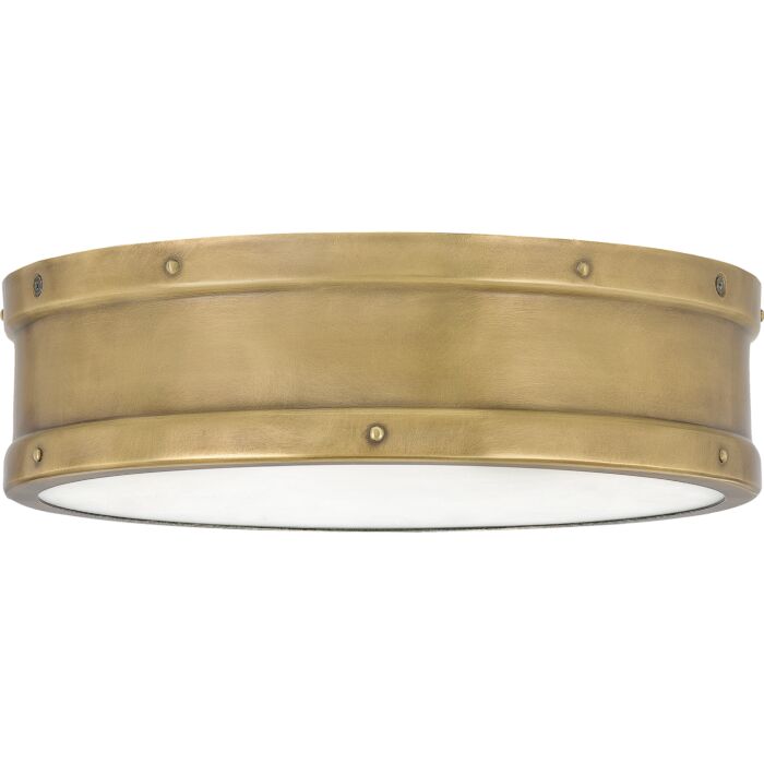 Quoizel Ahoy 13 Inch Ceiling Light in Weathered Brass