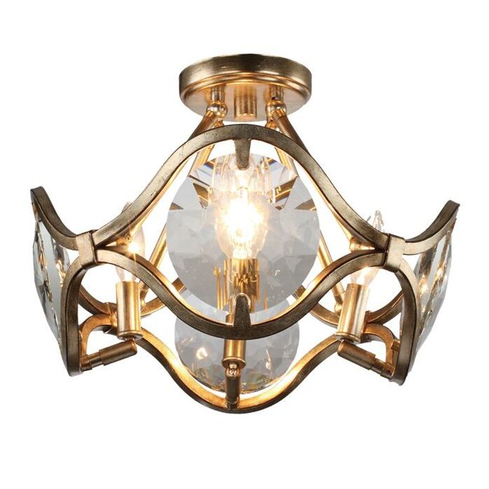 Crystorama Quincy 4 Light 16 Inch Ceiling Light in Distressed Twilight
