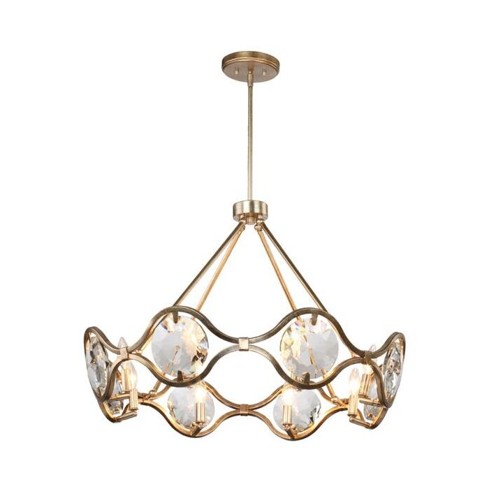 Crystorama Quincy 8 Light 30 Inch Traditional Chandelier in Distressed Twilight