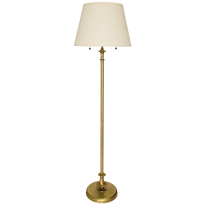 House of Troy Randolph 2 Light Floor Lamp in Antique Brass