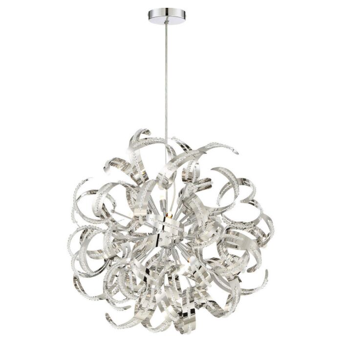 Quoizel Ribbons 12 Light 23 Inch Pendant Light in Crystal Chrome