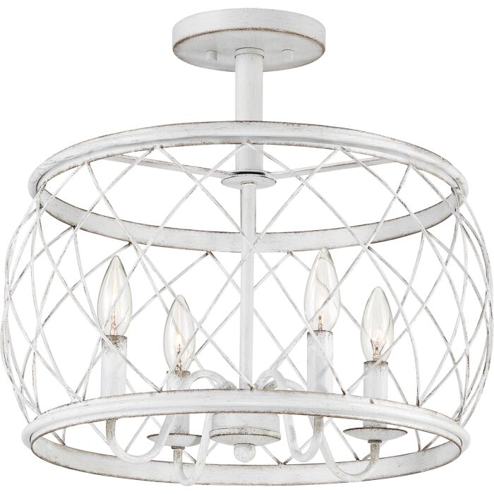 Quoizel Dury 4 Light 18 Inch Ceiling Light in Antique White