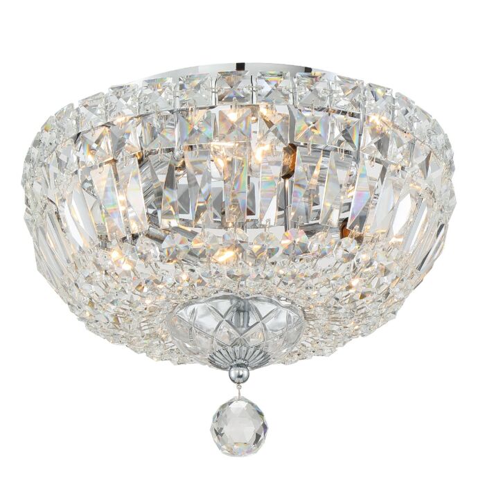 Crystorama Rosyln 4 Light Hand Cut Crystal Crystal Ceiling Light in Polished Chrome
