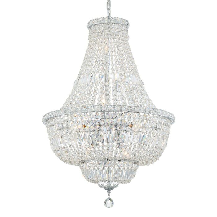 Crystorama Rosyln 9 Light Hand Cut Crystal Crystal Chandelier in Polished Chrome