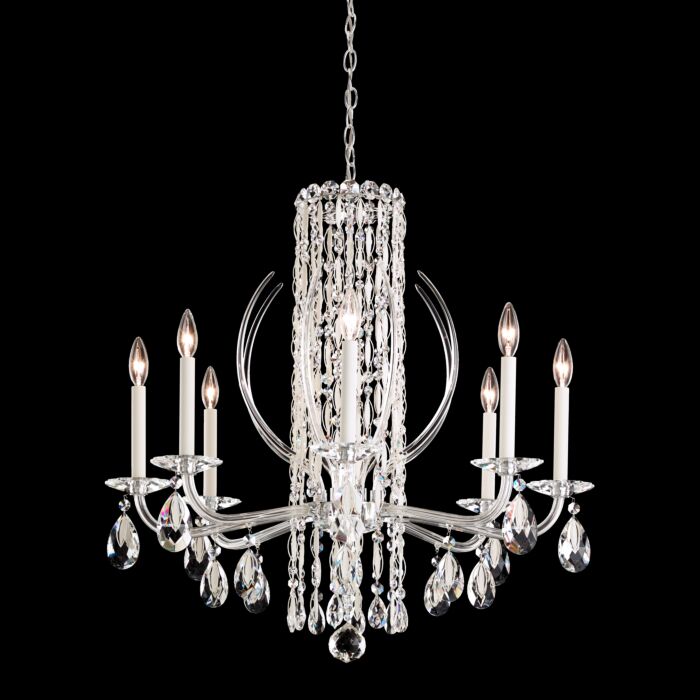 Schonbek Sarella 8 Light Chandelier in White with Crystal Heritage Crystals