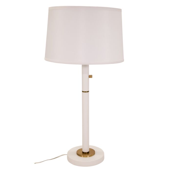 House of Troy Rupert 3 Light 31 Inch Table Lamp in White with Weathered Brass Accents