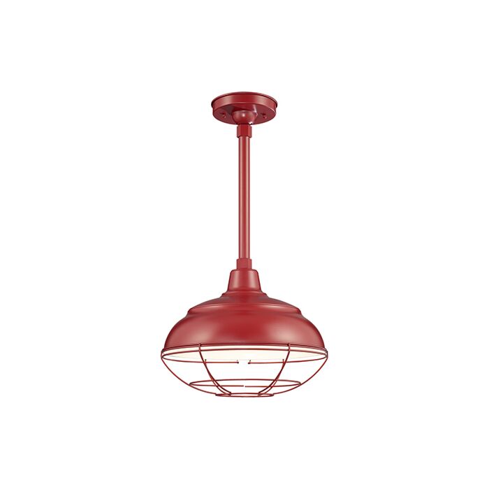 Millennium Lighting R Series 1 Light Warehouse Shade in Satin Red