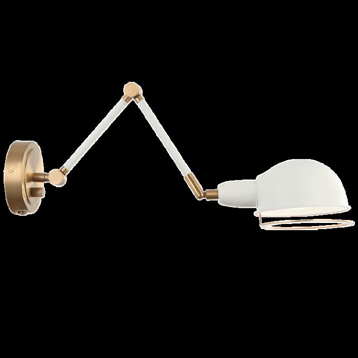 Matteo Blare 1 Light Wall Sconce In Aged Gold Brass With White