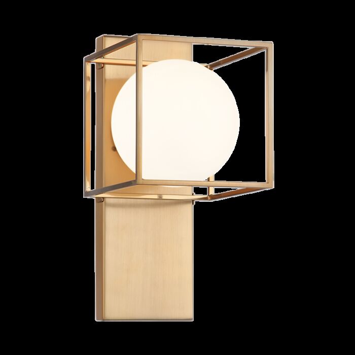 Matteo Squircle 1 Light Wall Sconce In Aged Gold Brass