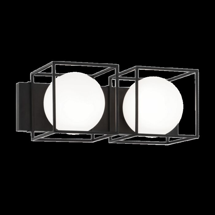 Matteo Squircle 2 Light Wall Sconce In Black